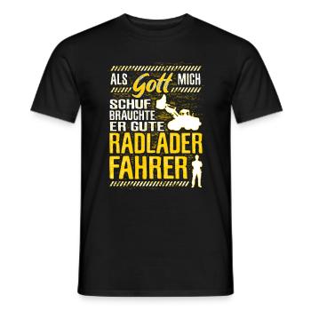 Radlader Fahrer Spruch Bagger Bauarbeiter Geschenk - Männer T-Shirt - Schwarz - Vorne - AI Model Male 178 light (178cm)