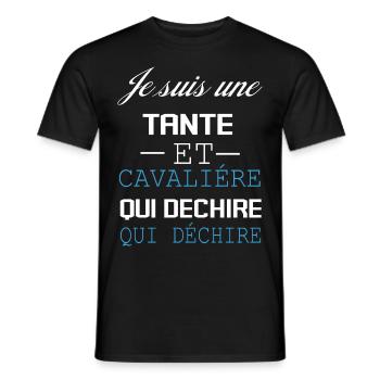 Je Suis Cavalière Qui Déchire Et Tante - T-shirt homme - noir - Devant - AI Model Male 178 light (178cm)