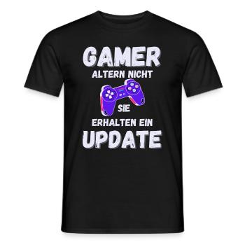GAMER Lustiger Spruch Gaming Update - Männer T-Shirt - Schwarz - Vorne - AI Model Male 178 light (178cm)