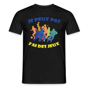 Je ne peux pas, j'ai des Jeux 2024 en France - T-shirt homme - noir - Devant - AI Model Male 178 light (178cm)