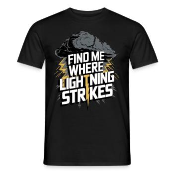 Orage Foudre Tonnerre Météorologie - T-shirt homme - noir - Devant - AI Model Male 178 light (178cm)