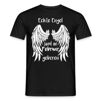 Engel Februar Geburtstag Geschenk Monat Flügel - Männer T-Shirt - Schwarz - Vorne - AI Model Male 178 light (178cm)