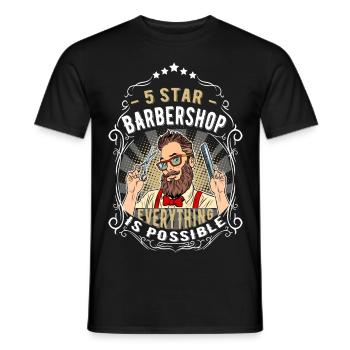 Barbershop hairdresser - Men's T-Shirt - black - Front - AI Model Male 178 light (178cm)