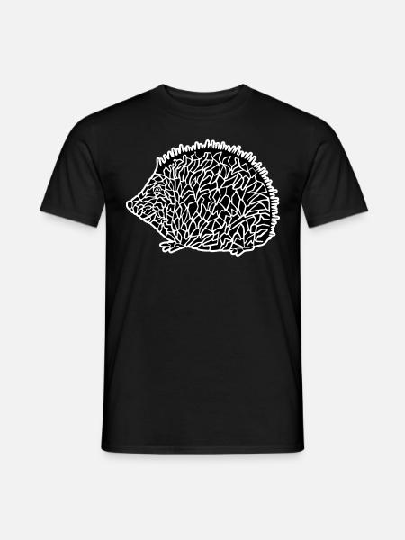 Igel Mosaik Hedgehog Tattoo Tierliebe Art Kunst - Männer T-Shirt - Schwarz