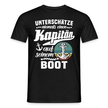 Kapitän Boot Anker Bootsführerschein - Männer T-Shirt - Schwarz - Vorne - AI Model Male 178 light (178cm)