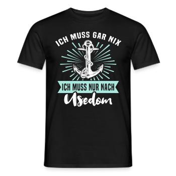 Usedom Souvenir Ostsee Sprüche - Männer T-Shirt - Schwarz - Vorne - AI Model Male 178 light (178cm)