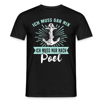 Poel Sprüche Ostsee Souvenir - Männer T-Shirt - Schwarz - Vorne - AI Model Male 178 light (178cm)