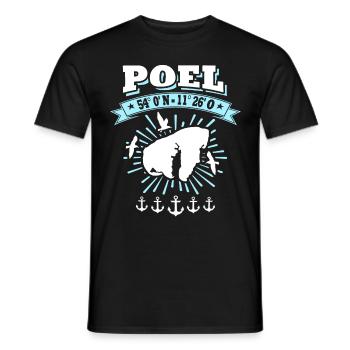 Island Poel coordinates Baltic Sea - Men's T-Shirt - black - Front - AI Model Male 178 light (178cm)