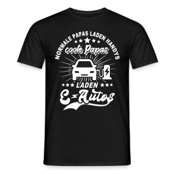 Elektroauto Papa EAuto Papas E-Auto Vater - Männer T-Shirt - Schwarz - Vorne - AI Model Male 178 light (178cm)