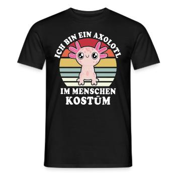 Axolotl Grottenolm Schwanzlurch Nacktmull - Männer T-Shirt - Schwarz - Vorne - AI Model Male 178 light (178cm)
