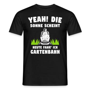Gartenbahn Eisenbahn Garten Gartenbahner - Männer T-Shirt - Schwarz - Vorne - AI Model Male 178 light (178cm)