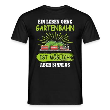 Gartenbahn Gartenbahner Eisenbahn Garten Spur G - Männer T-Shirt - Schwarz - Vorne - AI Model Male 178 light (178cm)