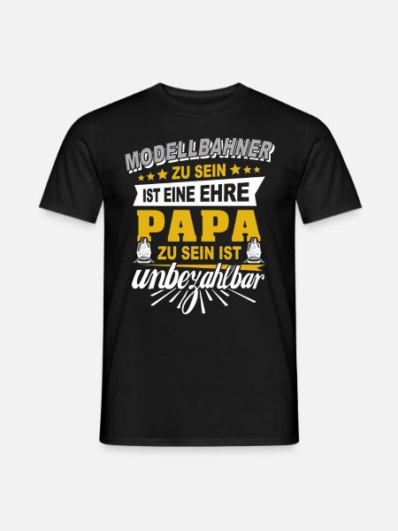 Modellbahn Papa Eisenbahn Modellbahner Zug - Männer T-Shirt - Schwarz