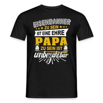 Eisenbahn Papa Eisenbahner Vater Zug - Männer T-Shirt - Schwarz - Vorne - AI Model Male 178 light (178cm)