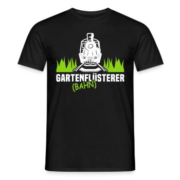 Gartenbahn Flüsterer Eisenbahn Garten Gartenbahner - Männer T-Shirt - Schwarz - Vorne - AI Model Male 178 light (178cm)