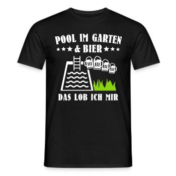 Pool Poolbauer Poolbecken - Männer T-Shirt - Schwarz - Vorne - AI Model Male 178 light (178cm)