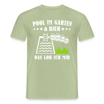 Pool Poolbauer Poolbecken - Männer T-Shirt - Sage - Vorne - AI Model Male 178 light (178cm)