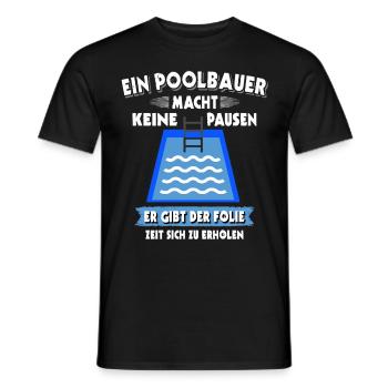 Pool Poolbauer Poolbecken - Männer T-Shirt - Schwarz - Vorne - AI Model Male 178 light (178cm)