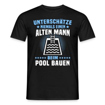 Pool Männer Poolbauer Poolbecken Gartenpool - Männer T-Shirt - Schwarz - Vorne - AI Model Male 178 light (178cm)