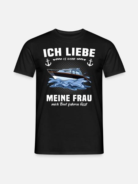 Kapitän Geschenk Bootsführerschein Motorboot Käptn - Männer T-Shirt - Schwarz