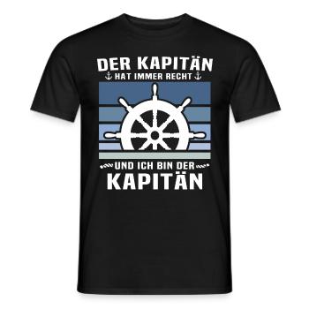Kapitän Boot Käptn Sprüche Kapitaen - Männer T-Shirt - Schwarz - Vorne - AI Model Male 178 light (178cm)