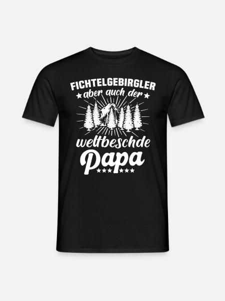 Fichtelgebirge Papa Fichtelgebirgler Papas - Männer T-Shirt - Schwarz