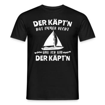 Kapitän Segeln Segelboot Segelschein - Männer T-Shirt - Schwarz - Vorne - AI Model Male 178 light (178cm)