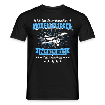 Modellflug RC Flugzeug Modellfliegen - Männer T-Shirt - Schwarz - Vorne - AI Model Male 178 light (178cm)