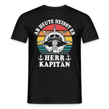 Bootsführerschein Segeln Boot Kapitän - Männer T-Shirt - Schwarz - Vorne - AI Model Male 178 light (178cm)