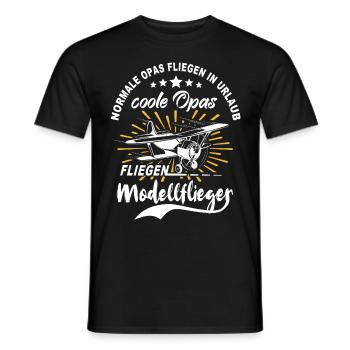 Modellflieger Opa Modellflug Modellfliegen - Männer T-Shirt - Schwarz - Vorne - AI Model Male 178 light (178cm)