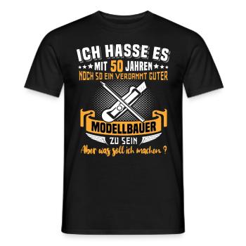 Modellbauer 50. Geburtstag 50 Jahre Modellbau - Männer T-Shirt - Schwarz - Vorne - AI Model Male 178 light (178cm)