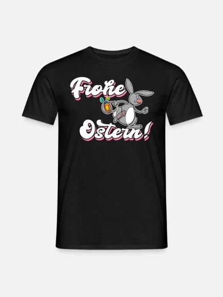 Frohe Ostern Geschenk Osterhase - Männer T-Shirt - Schwarz