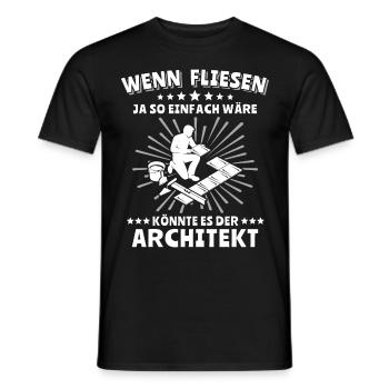Fliesenleger Sprüche Fliesen Legen - Männer T-Shirt - Schwarz - Vorne - AI Model Male 178 light (178cm)