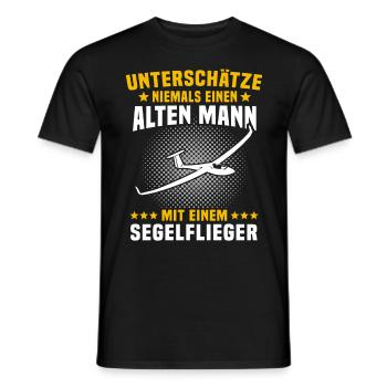 Segelfliegen Segelflugzeug Segelflieger Segelflug - Männer T-Shirt - Schwarz - Vorne - AI Model Male 178 light (178cm)