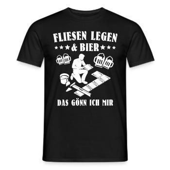 Fliesenleger Bier Fliesen - Männer T-Shirt - Schwarz - Vorne - AI Model Male 178 light (178cm)