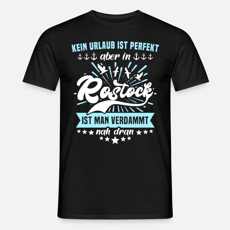 Rostock Ostsee Rostocker - Männer T-Shirt - Schwarz