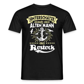Rostock Sprüche Rostocker - Männer T-Shirt - Schwarz - Vorne - AI Model Male 178 light (178cm)