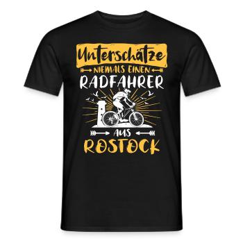 Rostock Fahrrad Rostocker Radfahrer - Männer T-Shirt - Schwarz - Vorne - AI Model Male 178 light (178cm)