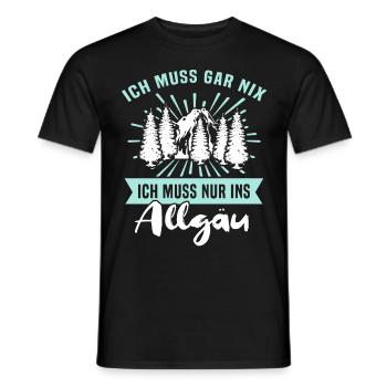 Allgäu Sprüche Allgaeu - Männer T-Shirt - Schwarz - Vorne - AI Model Male 178 light (178cm)