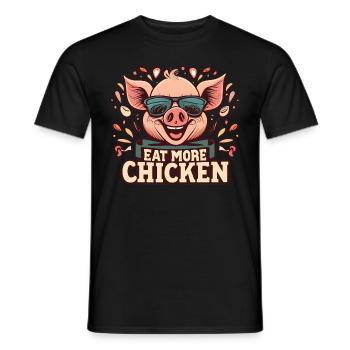 Funny pig with sunglasses - Men's T-Shirt - black - Front - AI Model Male 178 light (178cm)