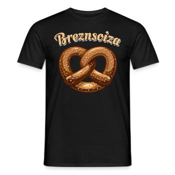 Brezensoiza - Brezel - Brezn - lecker - Männer T-Shirt - Schwarz - Vorne - AI Model Male 178 light (178cm)