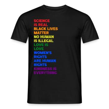 Science Is Real Black Lives Matter Human Rights - Men's T-Shirt - black - Front - AI Model Male 178 light (178cm)