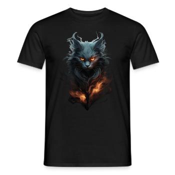 The black cat symbol of magic and mystery - Men's T-Shirt - black - Front - AI Model Male 178 light (178cm)