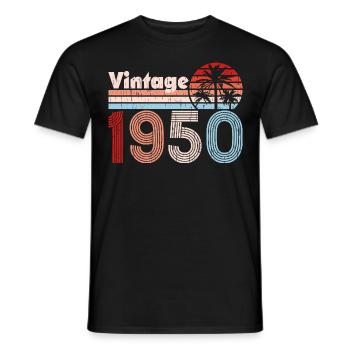 Vintage 1950 Palmen Retro Geburtstag - Männer T-Shirt - Schwarz - Vorne - AI Model Male 178 light (178cm)