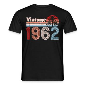 Vintage 1962 Palmen Retro Geburtstag - Männer T-Shirt - Schwarz - Vorne - AI Model Male 178 light (178cm)