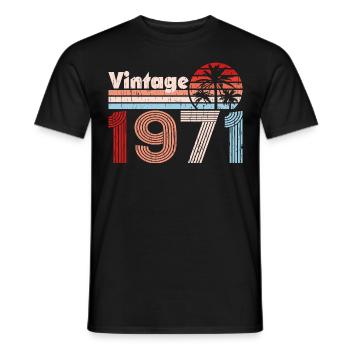 Millésime 1971 Palmiers Rétro Anniversaire - T-shirt homme - noir - Devant - AI Model Male 178 light (178cm)