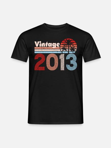 Vintage 2013 Palmen Retro Geburtstag - Männer T-Shirt - Schwarz