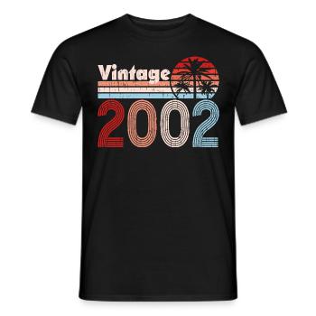 Millésime 2002 Palmiers Rétro Anniversaire - T-shirt homme - noir - Devant - AI Model Male 178 light (178cm)