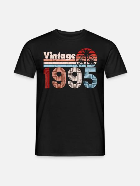 Vintage 1995 Palmen Retro Geburtstag - Männer T-Shirt - Schwarz