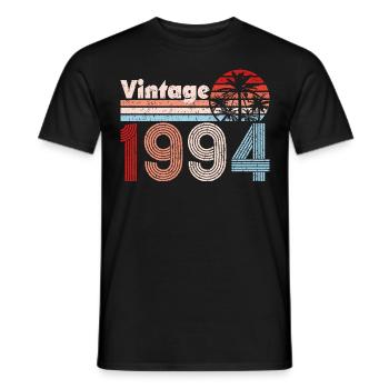 Millésime 1994 Palmiers Rétro Anniversaire - T-shirt homme - noir - Devant - AI Model Male 178 light (178cm)